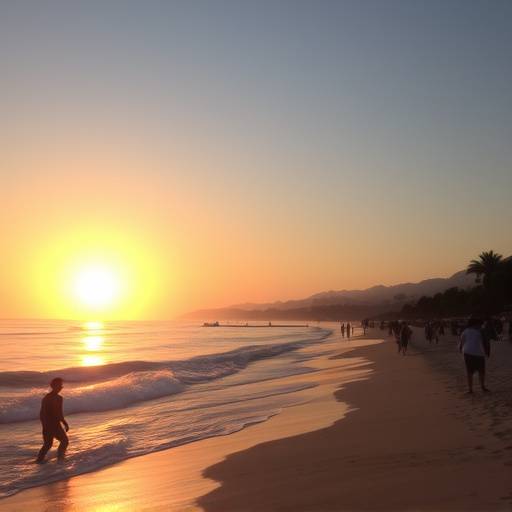 Playa de Marbella al atardecer